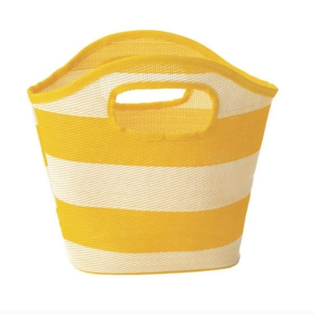 Avon Yellow and White Cosmetic Bag - Picture 1 of 3